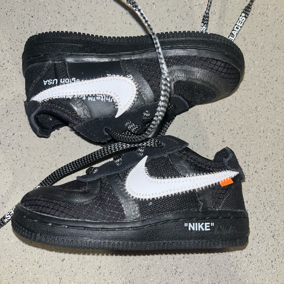 Nike Air Force 1 Low / Off-White Black White Toddler Size 8C